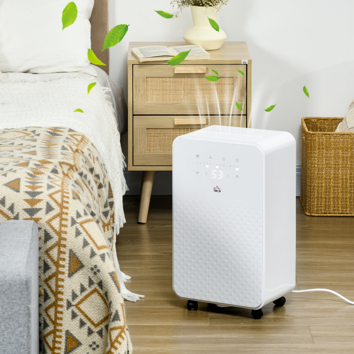 HOMCOM 10L Portable Quiet Dehumidifier with Air Purifier, Timer & 5 Modes (HTML)