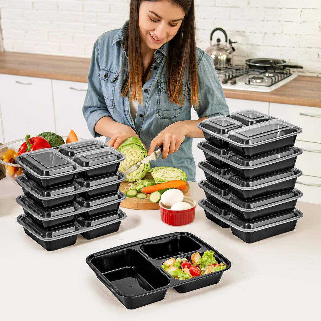 VINSANI 10-Pack 3-Compartment Meal Prep Containers (1010425) - HTML
