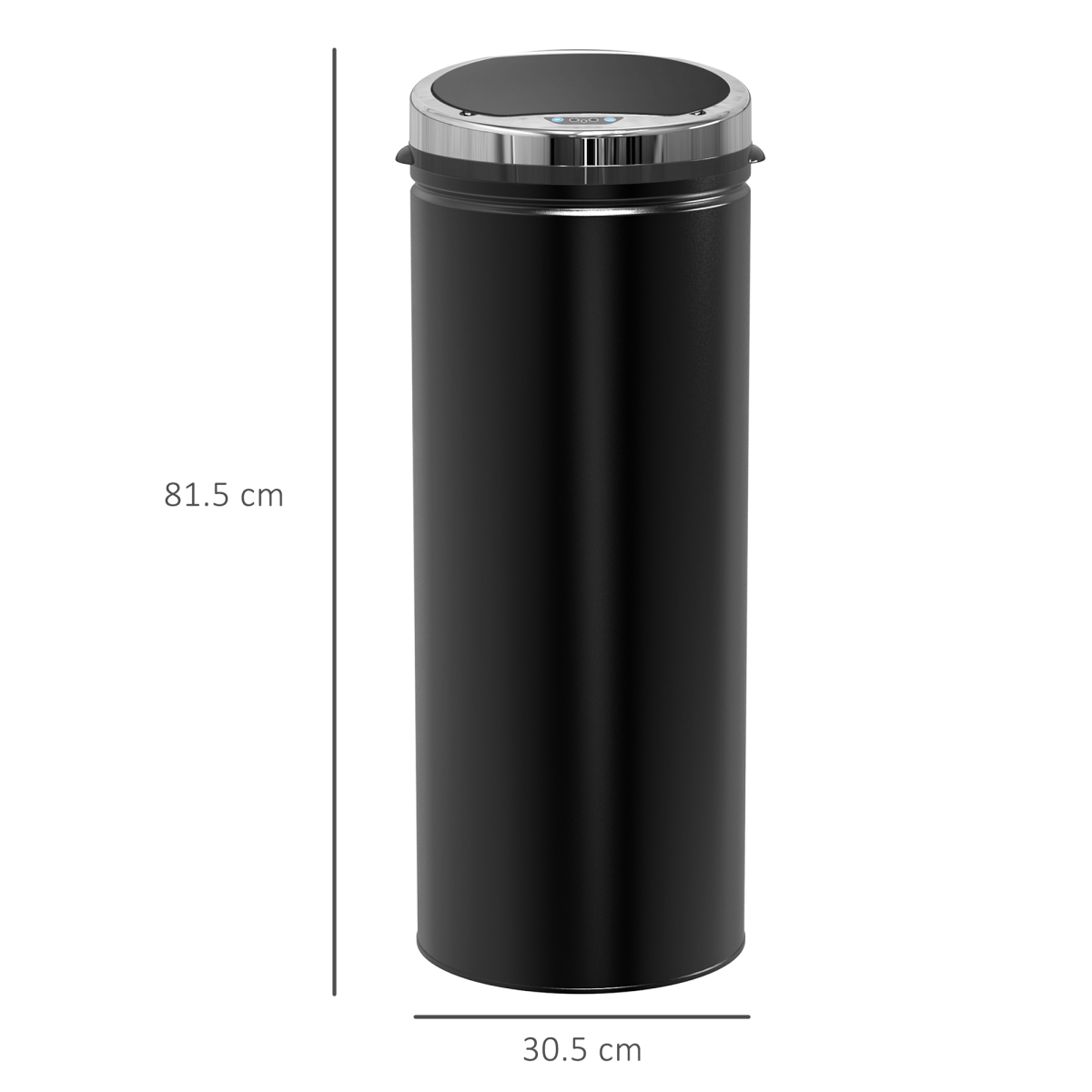50L Stainless Steel Infrared Sensor Trash Can w/ Removable Bucket, Black