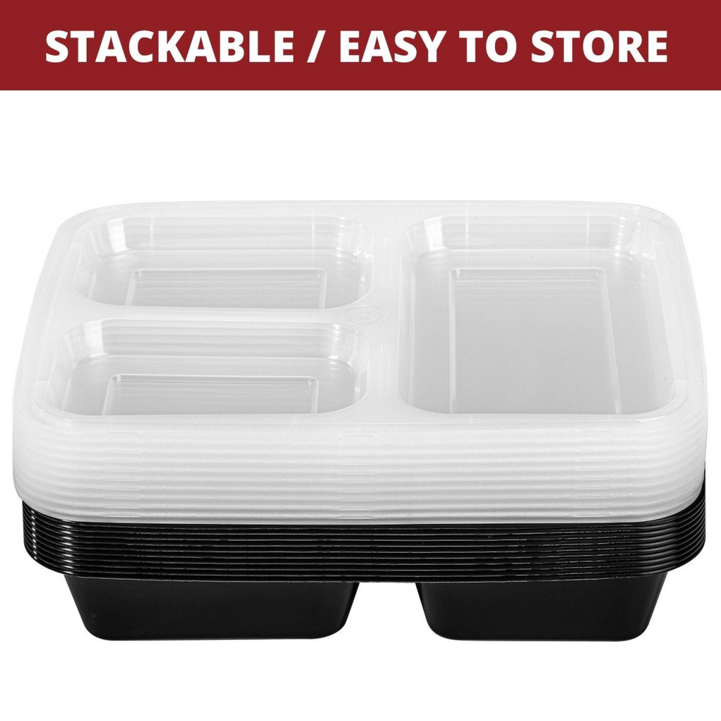 VINSANI 10-Pack 3-Compartment Meal Prep Containers (1010425) - HTML
