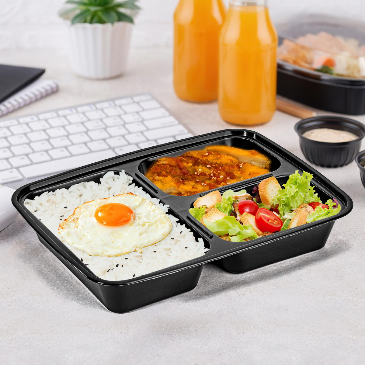 VINSANI 10-Pack 3-Compartment Meal Prep Containers (1010425) - HTML