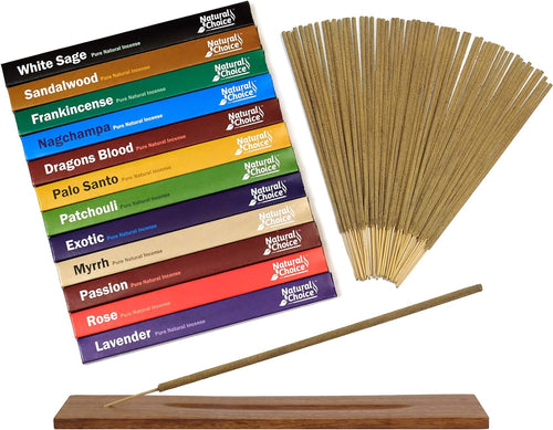 12-Pack Natural Herbal Incense Gift Set w/ Burner & Cozy Aromatherapy Blend HTML