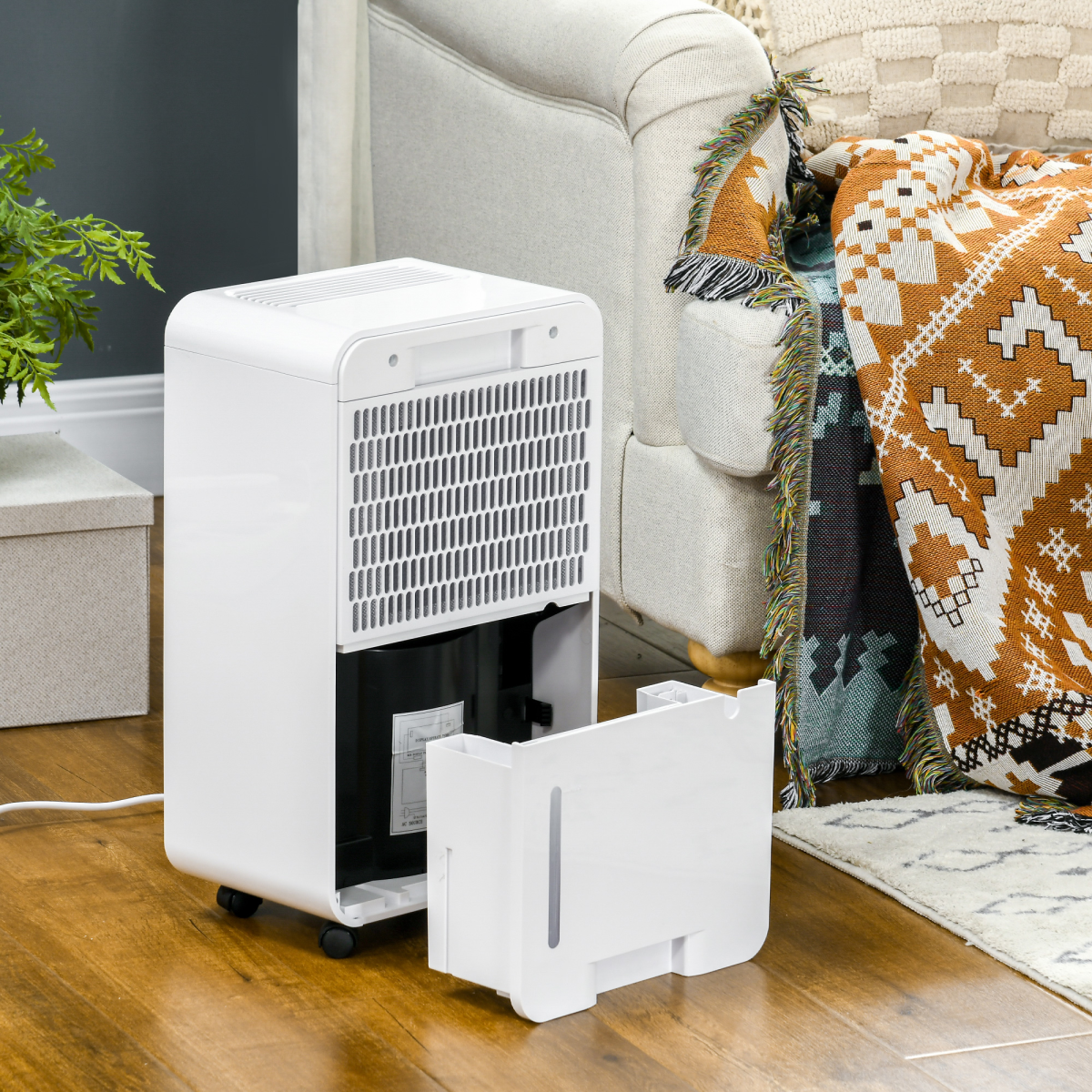 HOMCOM 10L Portable Quiet Dehumidifier with Air Purifier, Timer & 5 Modes (HTML)