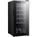 HOMCOM 50L 18-Bottle Wine Cooler Fridge Black, Glass Door, LED, 5–18°C