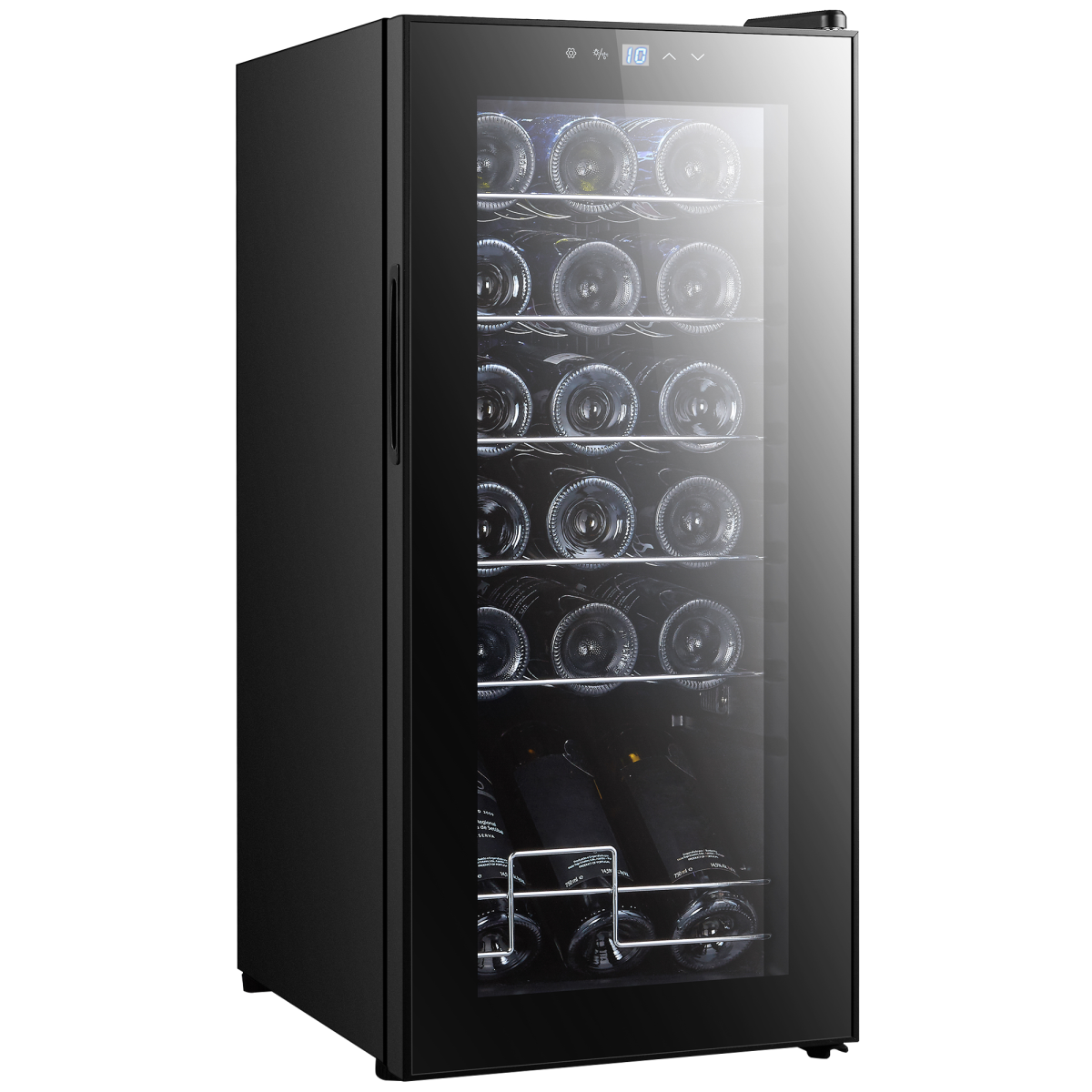 HOMCOM 50L 18-Bottle Wine Cooler Fridge Black, Glass Door, LED, 5–18°C